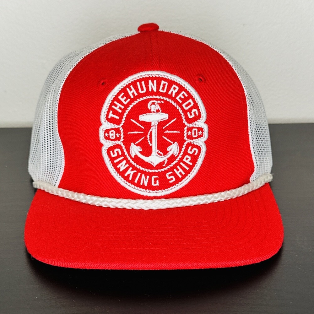 The Hundreds Sinking Ships Rope Trucker Hat Snapback Red White Cap